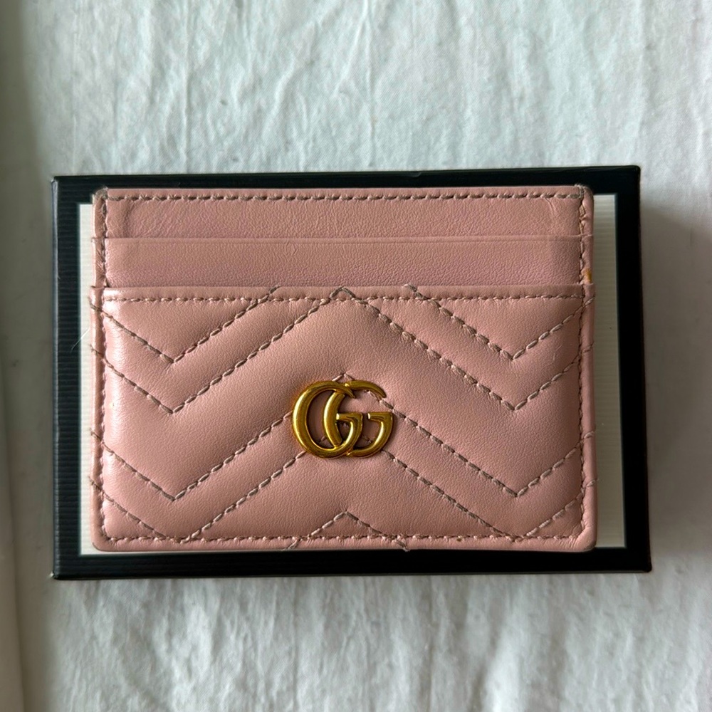 PINK GUCCI CARDHOLDER WITH GUCCI BOX